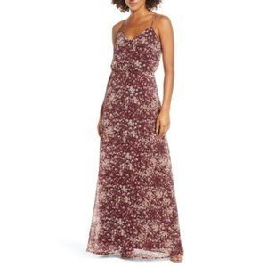 New WAYF The Savannah Floral Print Blouson Gown